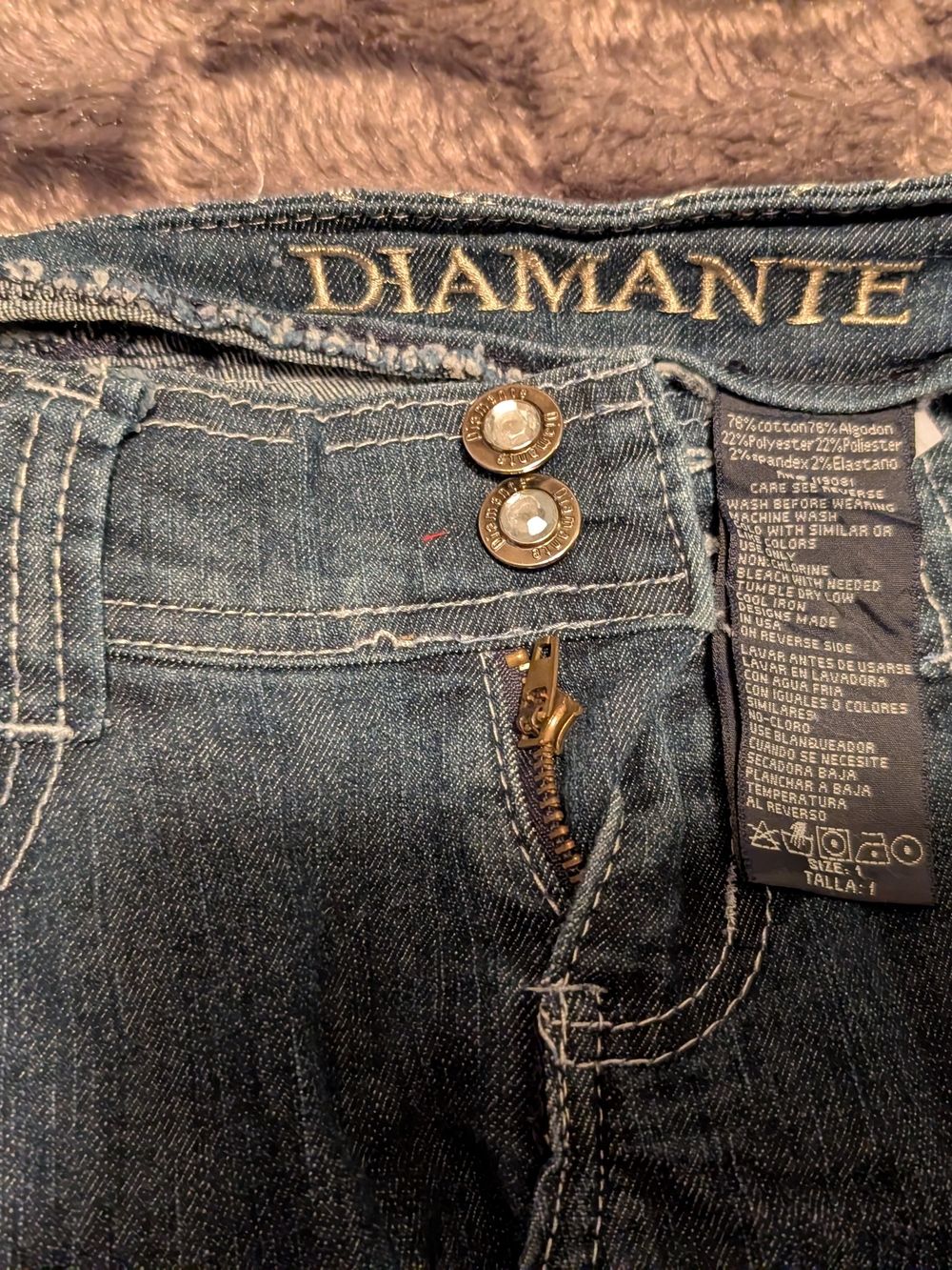 Diamante Women’s Dark Blue Stretch Denim Jeans